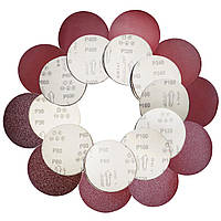 Набір абразивних шліфувальних кругів на липучці Velcro Stark 125 мм 50шт з36,60,80,100,120,180,240,320,400,600
