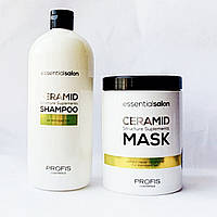 Шампунь  і маска Profis Ceramid для пошкодженого волосся з керамідамі 2000 мл