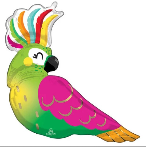А 31" x 28" Tropical Parrot Foil Balloon - Pkg . Куля повітряна папуга. В уп