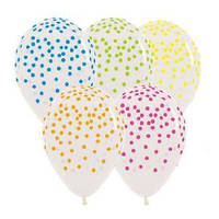 В 11" Neon Confetti Colors on Clear Latex Balloons. Шары латексные с неоновым принтом Мін.замовлення 5 шт