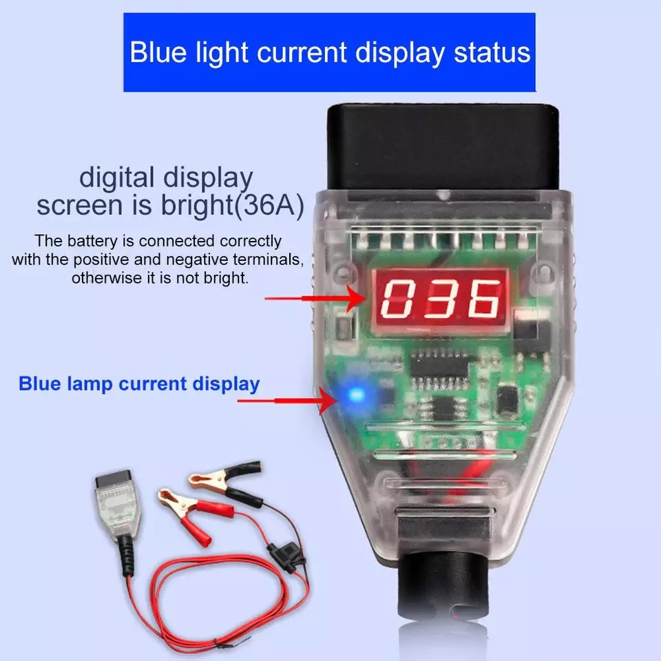 Аварійне живлення ЕБК Вбудованих систем OBDII OBD2 c вольтметром