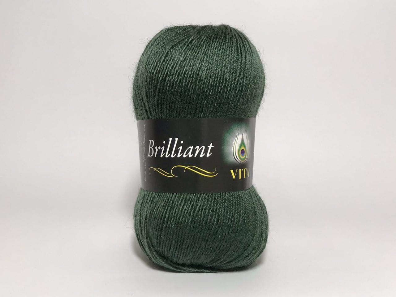 Пряжа напіввовняна VITA Brilliant, Color No.5124 темно-зелений