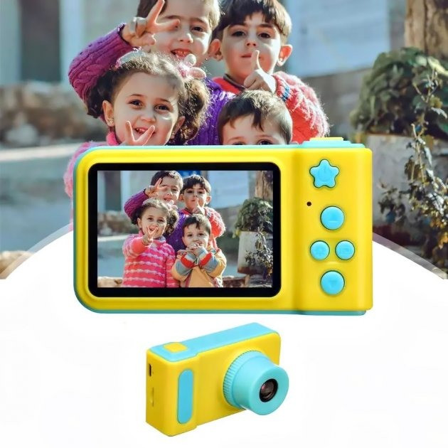 Детский фотоаппарат цифровой smart kids camera v7 детская фотокамера , камера для детей Голубой - фото 7 - id-p1065590348