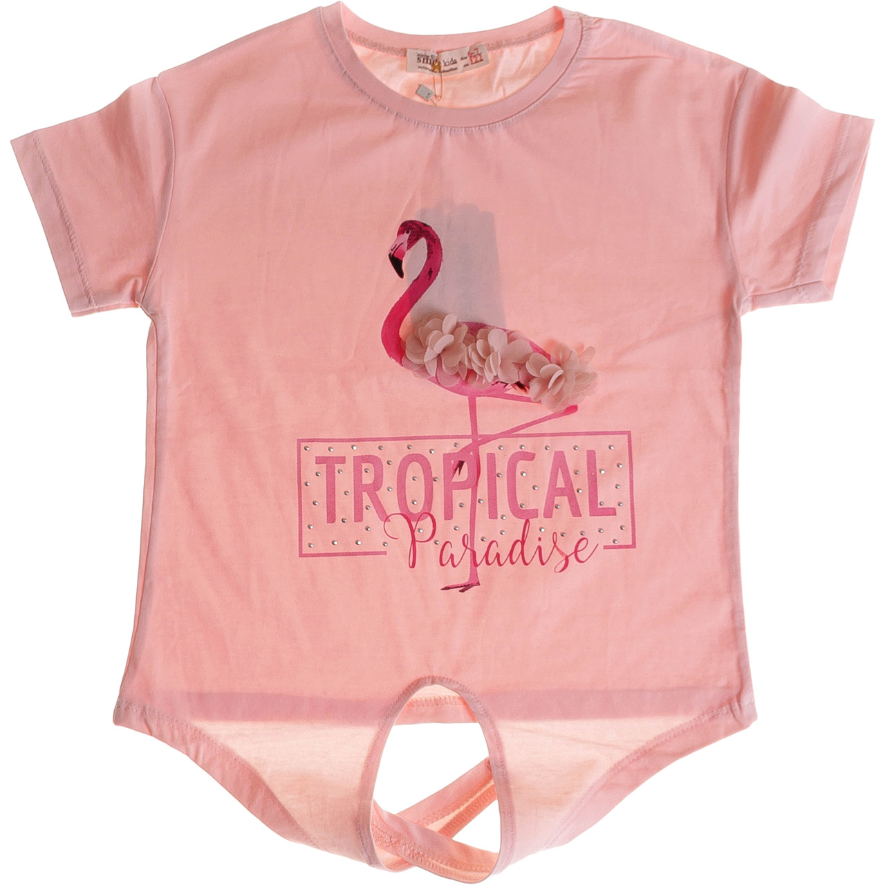 Футболка для дівчаток Фламінго персикова (122, 6-7 років), фото 1