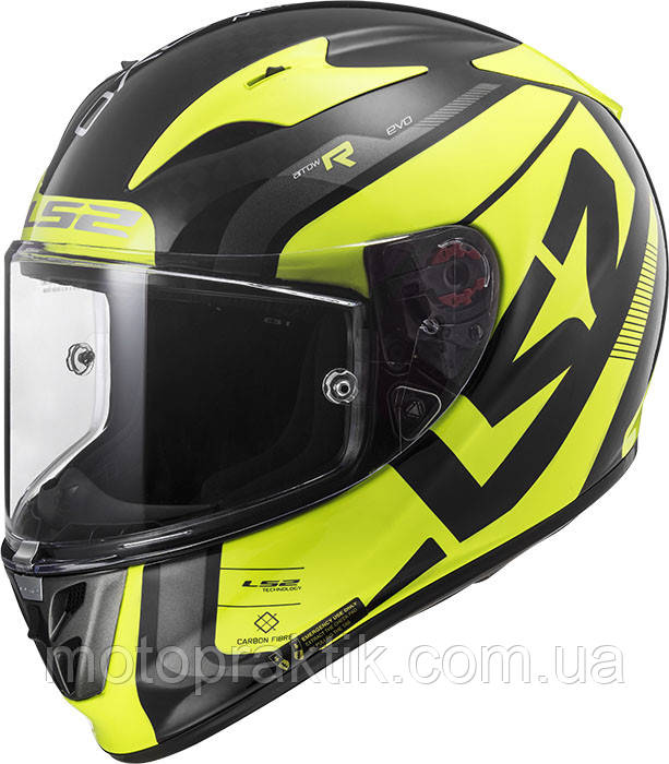 LS2 FF323 ARROW C EVO STING WINEBERRY YELLOW, S Мотошолом інтеграл