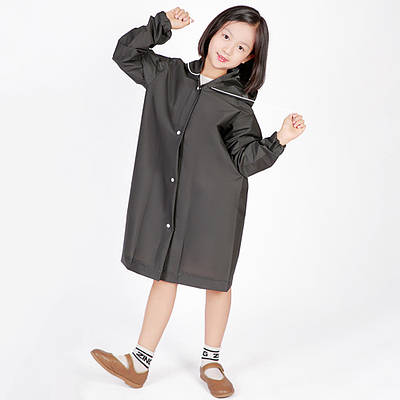 Дощовик дитячий легкий якісний від дощу на кнопках із капюшоном EVA LOSSO KIDS чорний