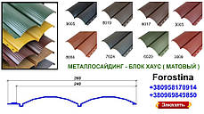Металосайдинг 0,45 • блок-хаус • "Форостина" RAL 9006, фото 3
