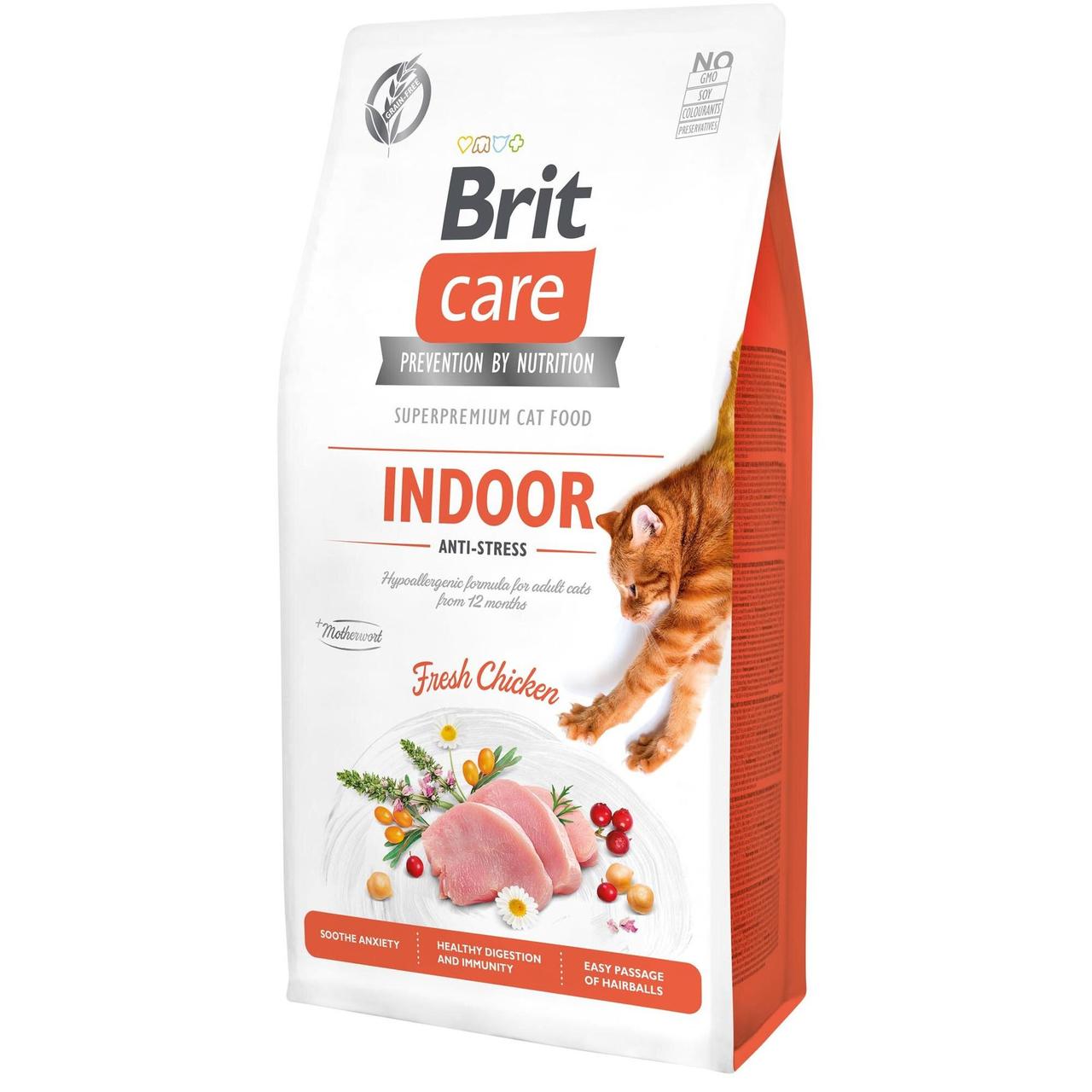 Корм Brit Care Cat GF Indoor Anti-stress (курка), 7 кг