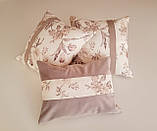 Комплект декоративних подушок Троянди Firanka 33х33см 2шт 33х25см 1шт бежеві (п_0197), фото 2