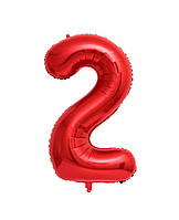 Фольгована цифра Slim STAR червоний 2 40" (102см) в упаковці