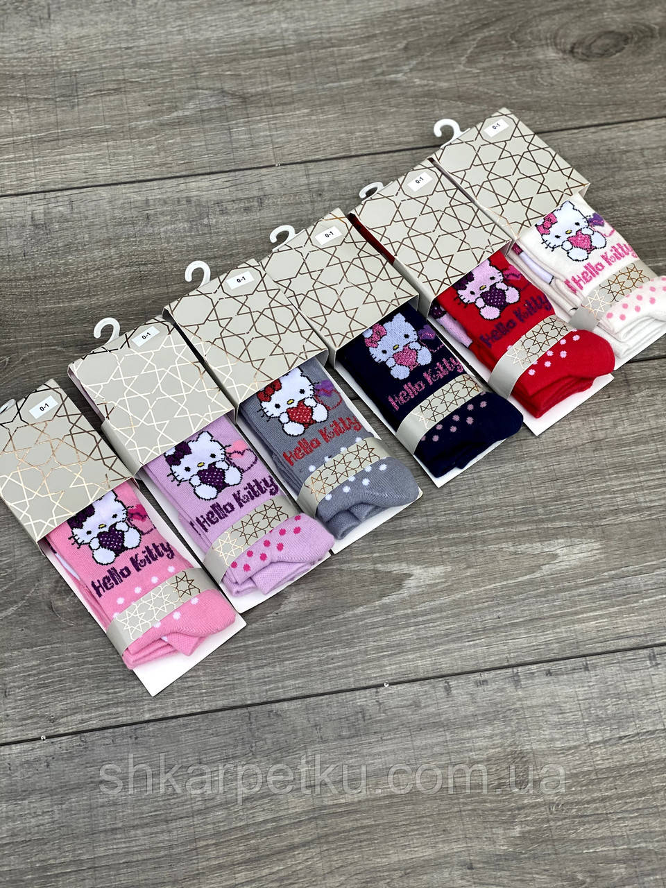 Колготи для немовлят бавовна KBS Hello Kitty з кішками для дівчаток 3 пар/уп мікс кольорів, фото 1