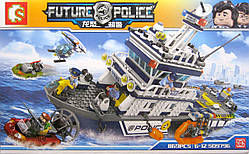 Конструктор Sembo 509796 "Поліцейський катер", 869 деталей, 6 фігурок