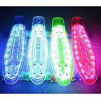 Скейт Пенні борд Penny Board світний прозорий з LED-підсвіткою 850 (червоний), фото 6