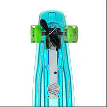 Скейт Пенні борд Penny Board світний прозорий з LED-підсвіткою 850 (рожеві колеса), фото 6