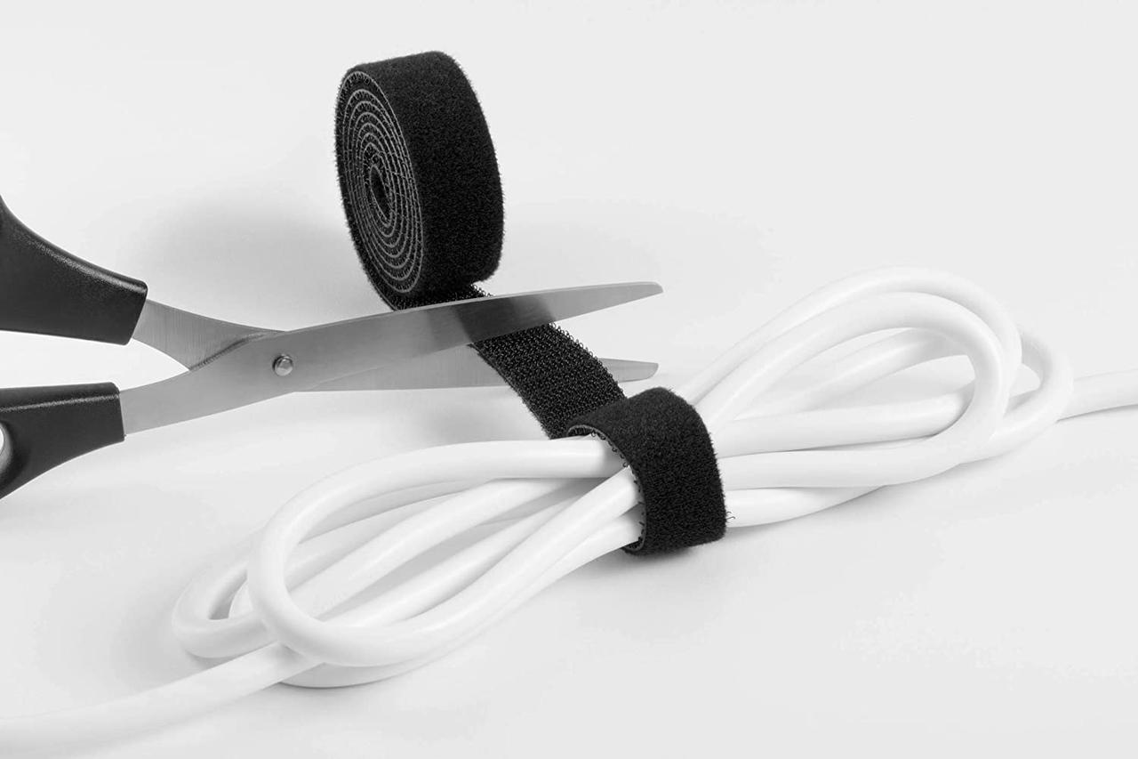 Стрічка-липучка для фіксації дротів чорна 100 см х1 см, CAVOLINE DURABLE
