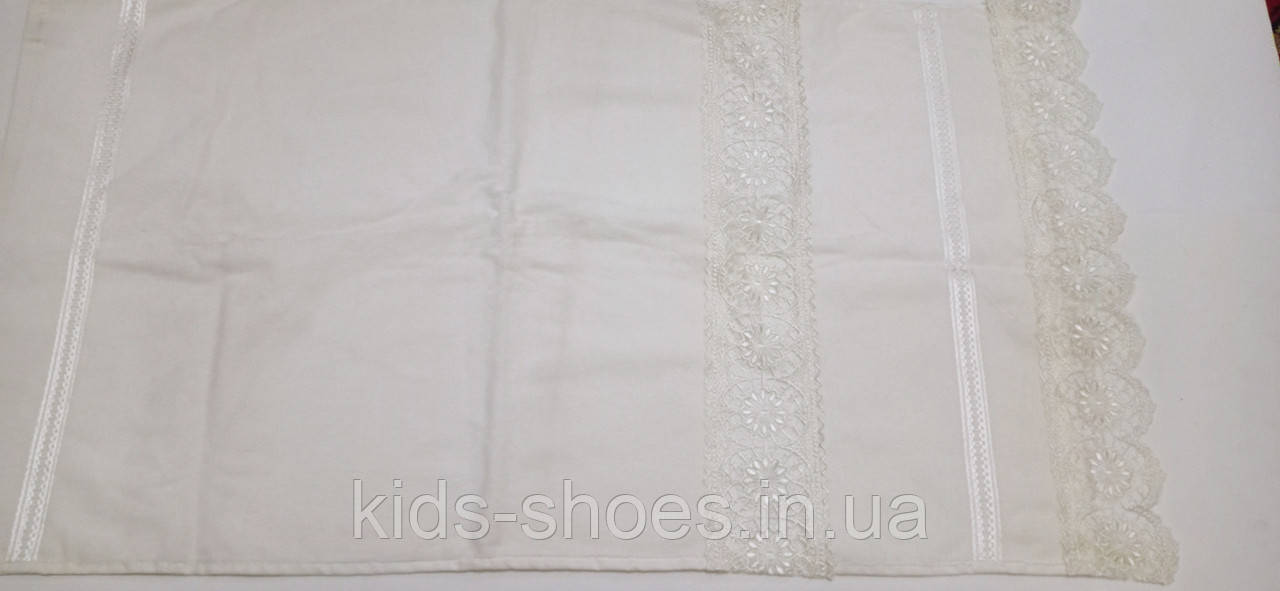 Білосніжний рушник 50*90 з мереживом - фото 1 - id-p1397747162