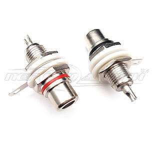 Роз'єм гніздо RCA монтажне із ізолятором (метал), фото 2