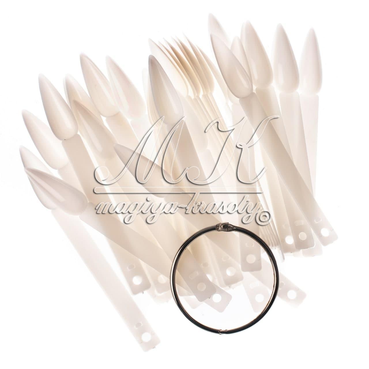 Віяло, типси гострий овал, для зразків на кільці (50 шт.) матові