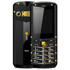 Мобільний телефон AGM M2 Black/Gold протиударний для літніх IP68, російське меню, 2 SIM великі кнопки