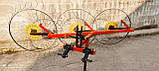 Граблі вушко Сонечко на 3 колеса (спиця 6 мм) для мінітрактора (3Т), фото 2