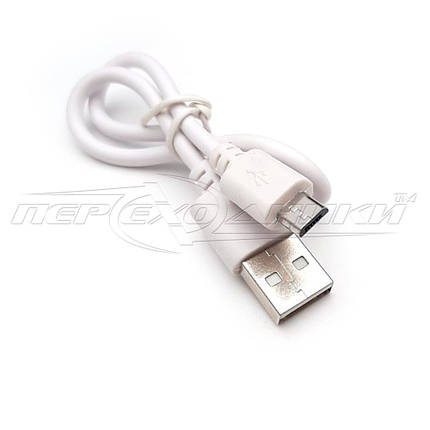 Кабель USB 2.0 — micro USB, 0.25 м білий, фото 1