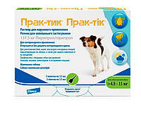 Капли Prac-tic (Прак-тик) от блох и клещей для собак весом 4,5-11 кг (3 пипетки*1,1 мл)