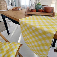 Доріжка на стіл (раннер) Бело-желтые полосы 150x40 см