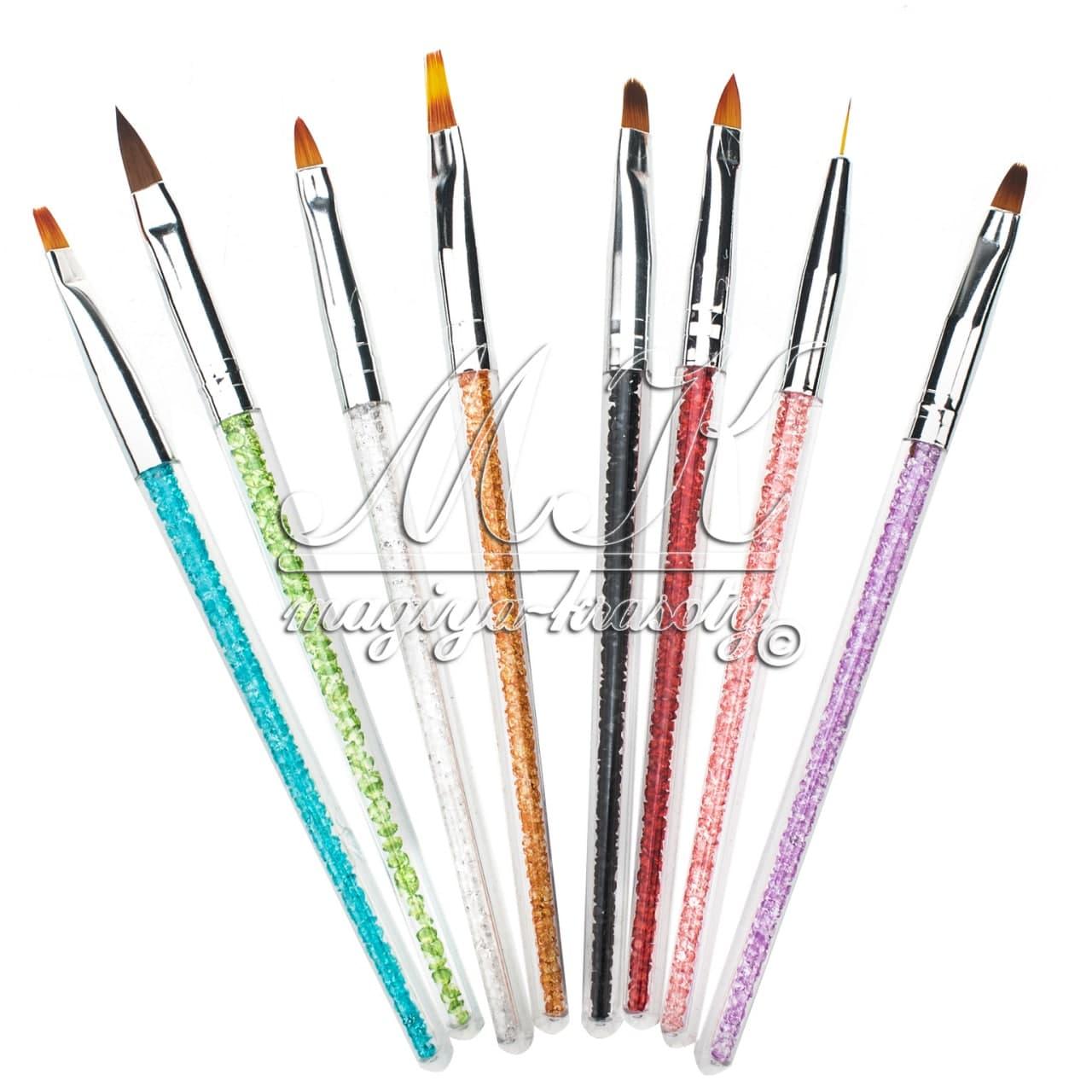Набір пензлів 8в1 з камінням