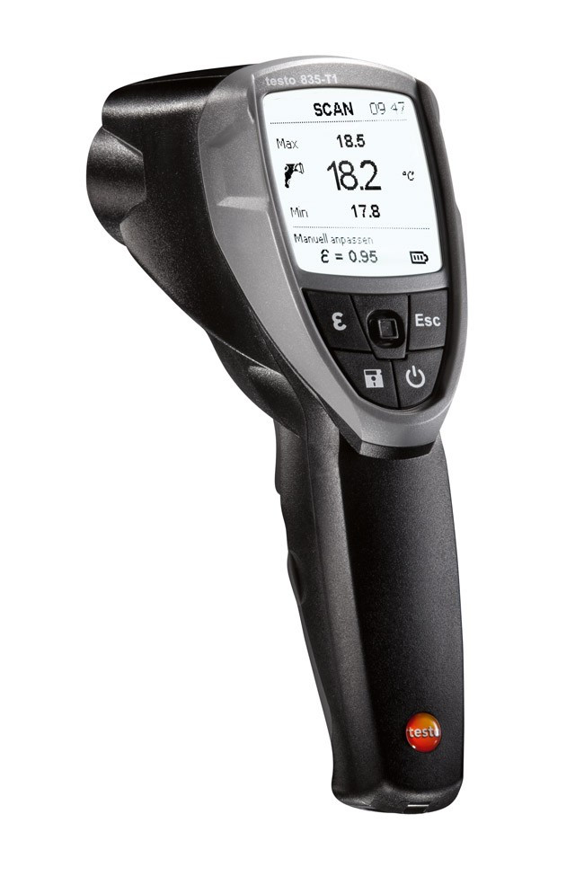 Пірометр Testo 835-T1 (30...+600 °C, ІК; -50...+600 °C, Конт.) DS: 50:1. EMS 0,10-1,00 Німеччина