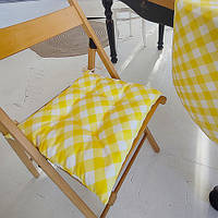 Подушка на стул Бело-желтые полосы 40x40x4 см (PZ_21A012)