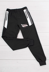Стильні чорні чоловічі спортивні штани, р S-M-L-XL-XXL