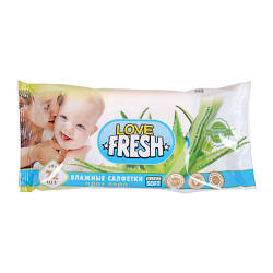 Серветки вологі "Love FRESH", 72 шт