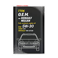 1л Mannol 7706 O.E.M. for RENAULT NISSAN 5W-30 моторное масло синтетическое для Рено, Ниссан