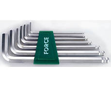 Набір ключів FORCE 5072LB 6-гр. (HEX) Г-образних з кулею довгих 7 пр. (2.5-10 мм)