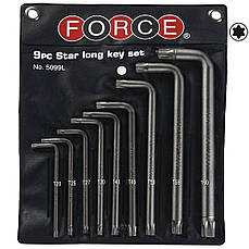 Набір ключів FORCE 5099L Torx Г-образних довгих 9 пр. (Т20-Т60)