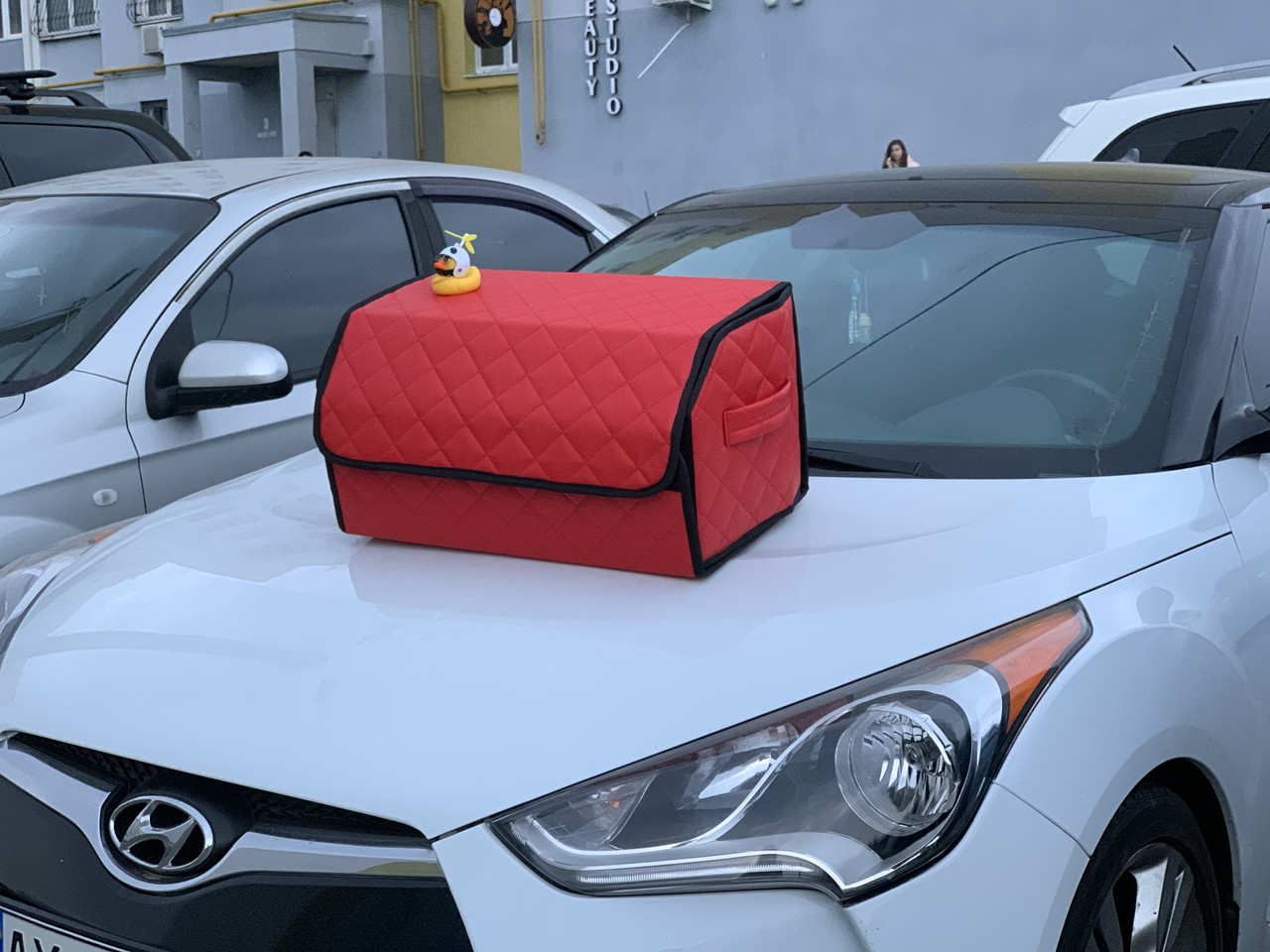 Автомобільний органайзер в багажник + знак вашого авто, big black red, фото 1