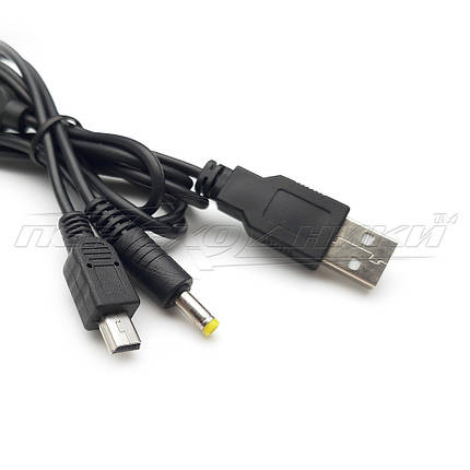 Кабель живлення USB to DC 4.0x1.7 мм і 5pin(2 в 1), 1.0 м, фото 2