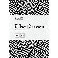 Блокнот двухсторонний Axent The Runes A5 белый точка/нелинов 128л твердая обложка