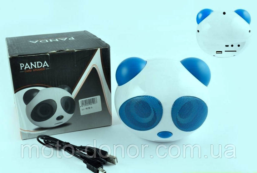 Аудіосистема 2.0 PANDA (біло-синя, АКБ, FM/МР3/SD/USB/AUX)