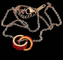 Кулон на ланцюжку Stainless Steel. Сталь. Камені: циркон. Позолота ЧВ. Ланцюжок: 40-44 см Кулон: 1,5 см