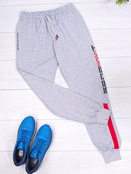 Стильні чоловічі світло-сірі спортивні штани, розмір S-M-L