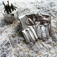 Рукавички жіночі вечірні сріблясті