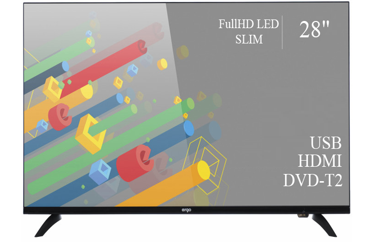Телевізор Ergo 28" Full HD/DVB-T2/USB (1920×1080)