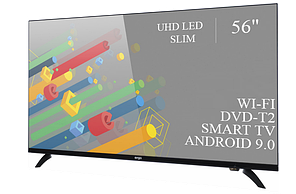 Великий телевізор Ergo 56" Smart-TV/DVB-T2/USB адаптивний UHD,4K/Android 13.0