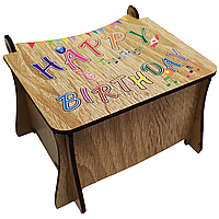 Музыкальная шкатулка из дерева Happy Birthday 13х9.5х7 см на подарок