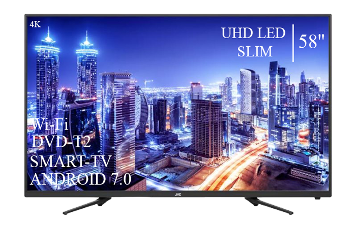 Телевізор JVC 58" Smart-TV/DVB-T2/USB Android 7.0 4К/UHD