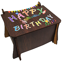 Дерев'яна музична скринька Happy Birthday 13х9.5х7 см з музикою на день народження