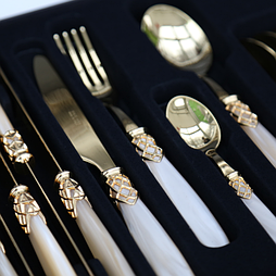 Набір столових приладів 24 од CHAMPAGNE GOLD PEARL Domus&Design