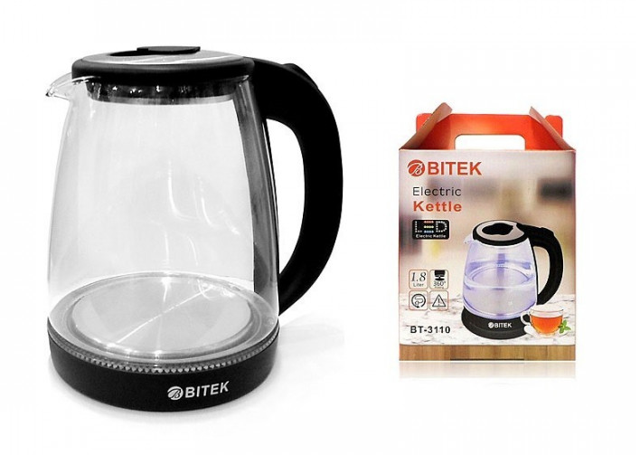 Скляний електрочайник BiTEK BT-3110 (Red)