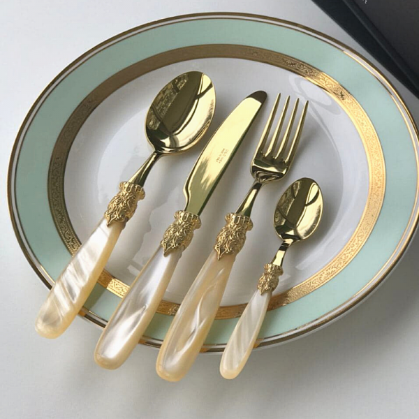 Набір столових приладів 24 од CHAMPAGNE GOLD PEARL Domus&Design